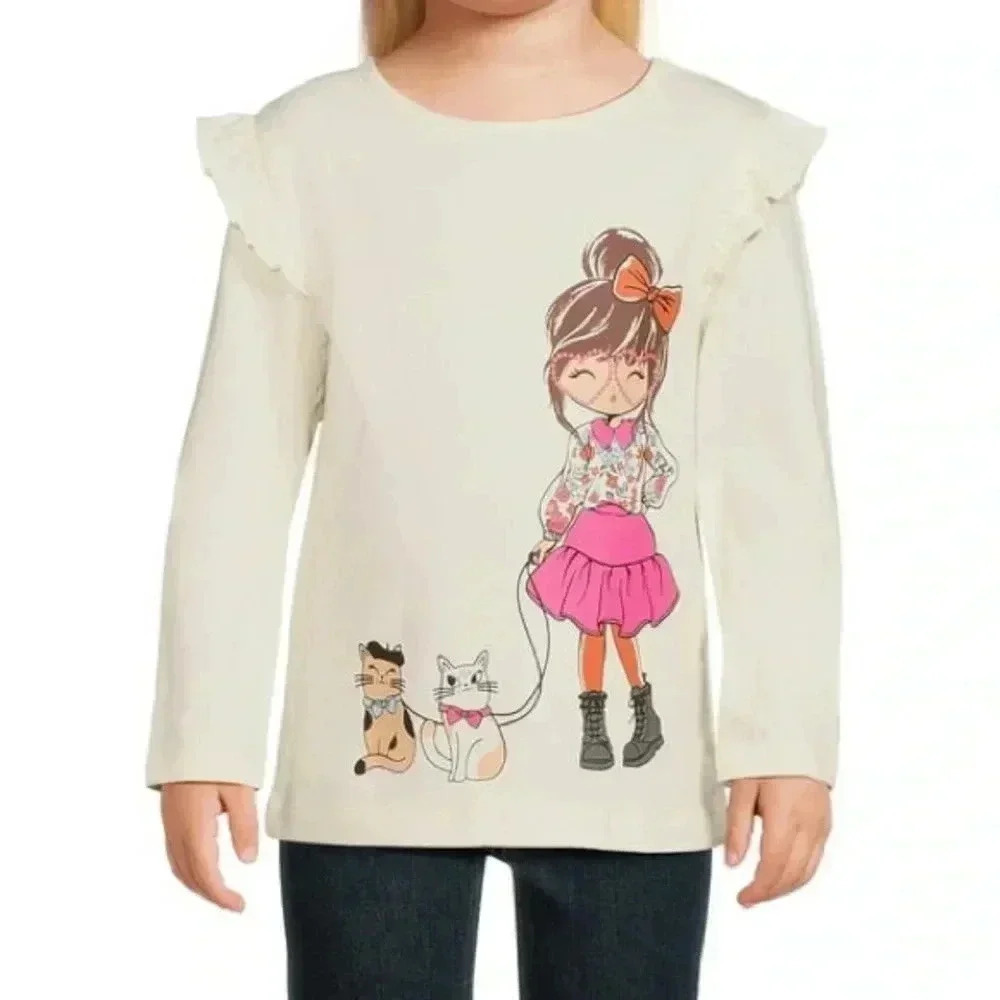 365 Kids from Garanimals Girls Ruffle T-Shirt (Size 10)
